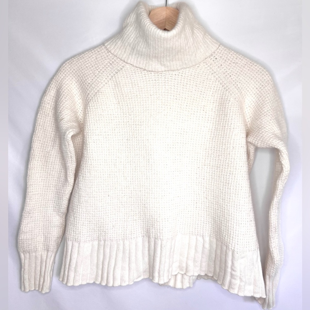 Madewell Cozy Cream Turtleneck Open Back Sweater XXS